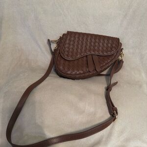 Brown Woven Crossbody Bag - Women